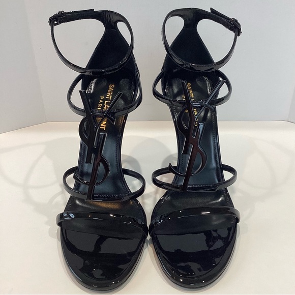 SAINT LAURENT CASSANDRA LEATHER SANDALS - Picture 2 of 9